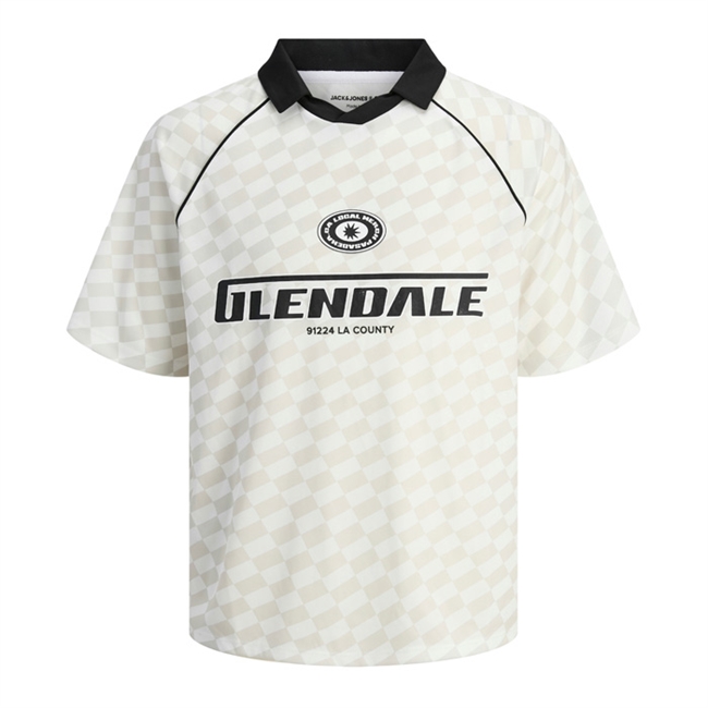 Moderne strækbar polo i hvid/beige fra Jack & Jones