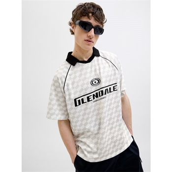Moderne strækbar polo i hvid/beige fra Jack & Jones