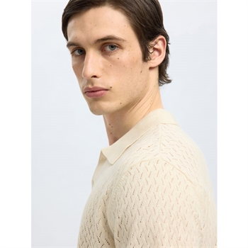 Moderne polo i farven off white fra Selected