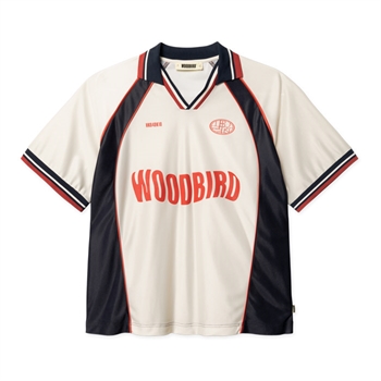 Moderne sports polo i hvid / rød fra Woodbird