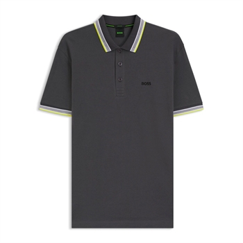 Flot grå basis polo med kontrast fra BOSS i regular fit.