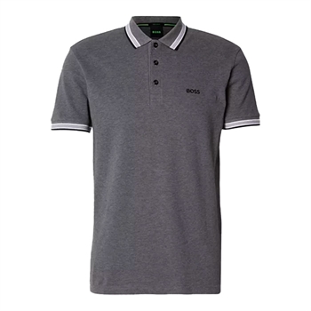 Flot basis polo i støvet grå fra BOSS med logo