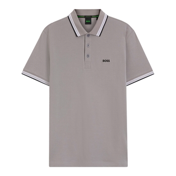 Flot basis polo i lysegrå fra BOSS med logo