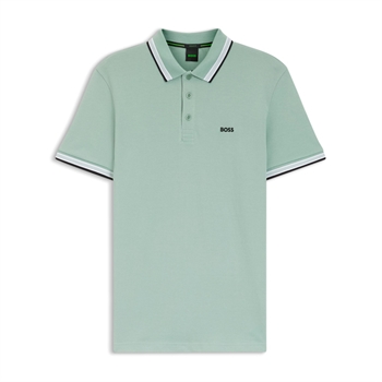 Flot lysegrøn basis polo fra BOSS med logo
