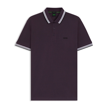 Flot mørkelilla basis polo fra BOSS med logo
