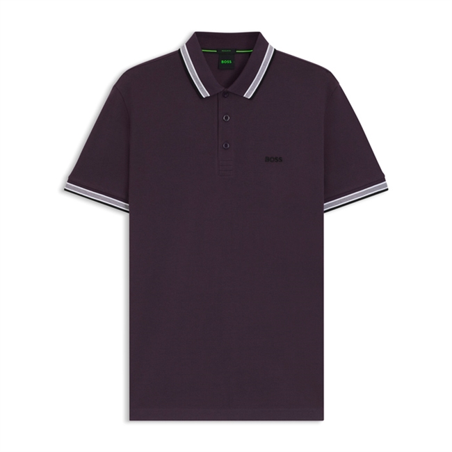 Flot mørkelilla basis polo fra BOSS med logo