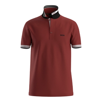 Flot mørkerød polo med logo fra BOSS