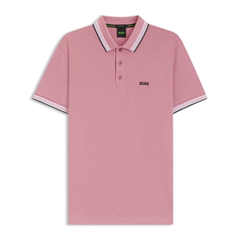 Flot støvet pink basis polo fra BOSS med logo