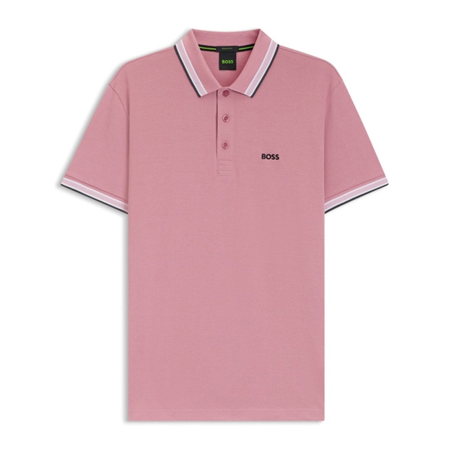 Flot støvet pink basis polo fra BOSS med logo