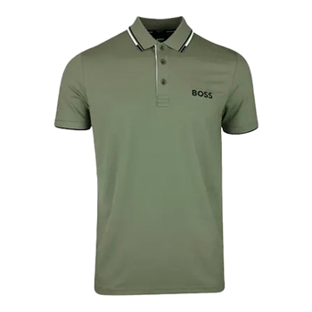 Pæn army grøn polo med logo fra BOSS