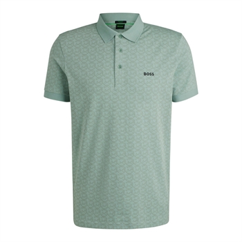 Moderne paddy striped polo i grøn med motiv fra BOSS