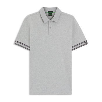 Moderne og klassisk jersey polo i grå fra BOSS