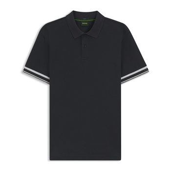 Moderne og klassisk jersey polo i sort fra BOSS