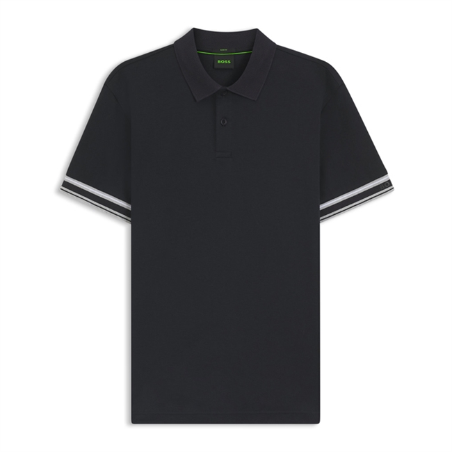 Moderne og klassisk jersey polo i sort fra BOSS