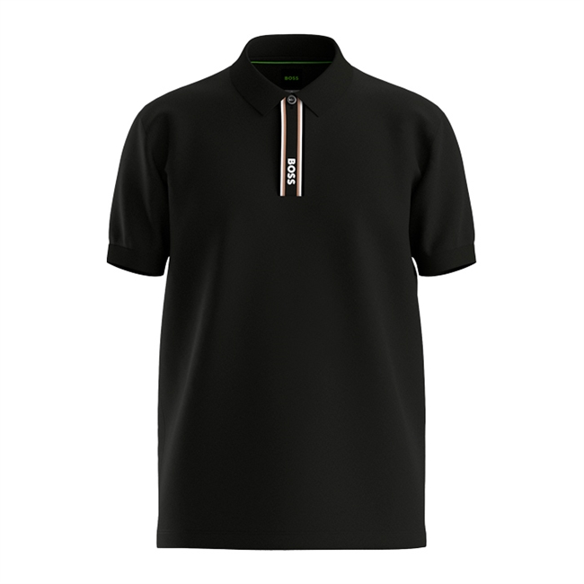 Flot sort performance polo med unikke detaljer fra BOSS