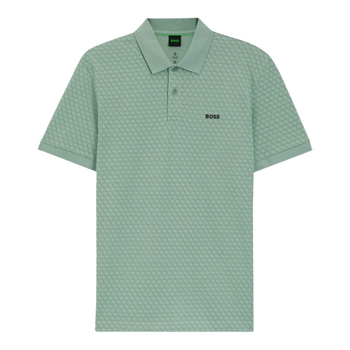 Moderne og pæn polo i støvet grøn fra BOSS