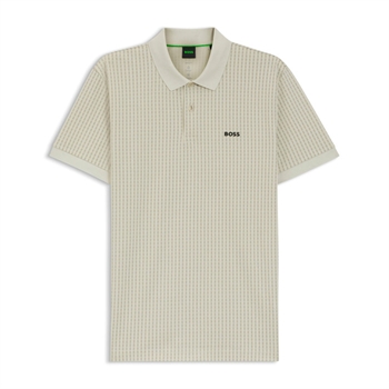 Stilren polo i lys beige med struktur fra BOSS