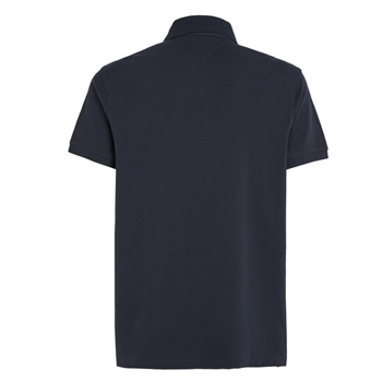 Navy Basis Polo med broderet logo fra Tommy Hilfiger.