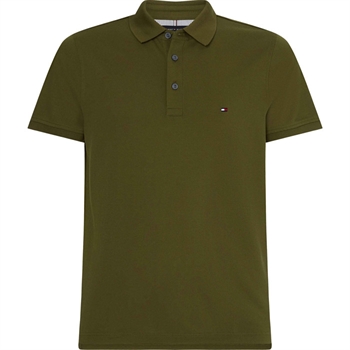 Grøn Basis Polo med broderet logo fra Tommy Hilfiger.