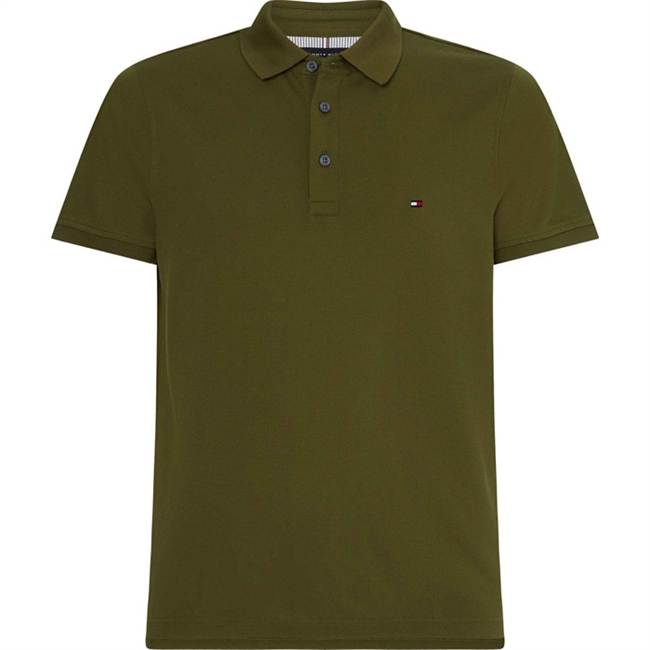 Grøn Basis Polo med broderet logo fra Tommy Hilfiger.