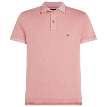 Smart lyserød mouline polo fra Tommy Hilfiger.