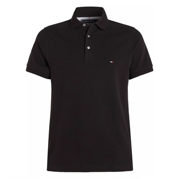 Klassisk Sort Polo med logo fra Tommy Hilfiger.