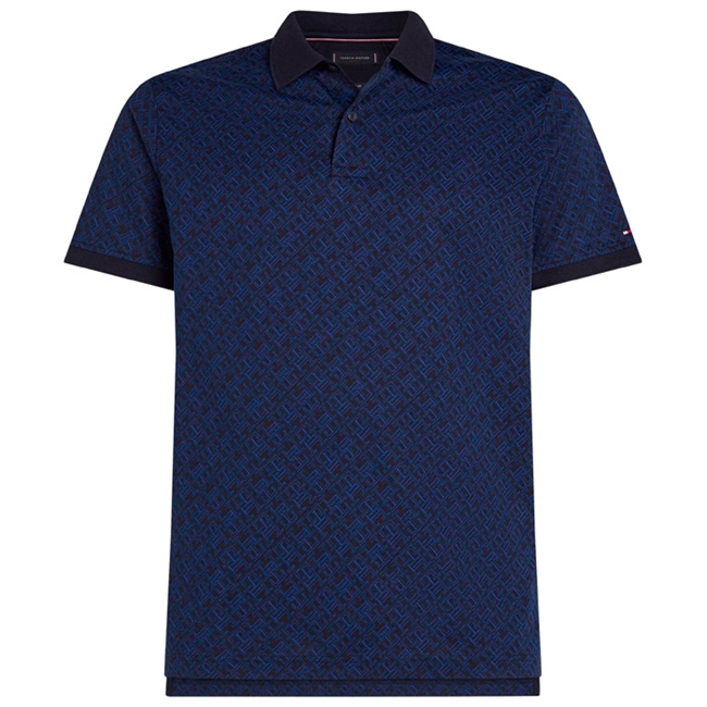 Smart monogram printet polo i blå farver fra Tommy Hilfiger.