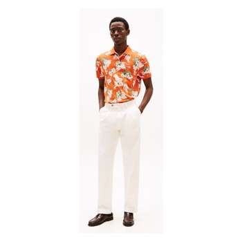 Smart polo i orange blomstret mønster fra Tommy Hilfiger