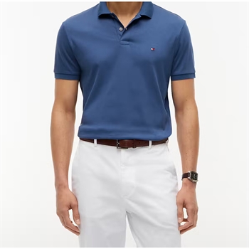 Tommy Hilfiger Liquid Cotton Regular Polo Turkis blå