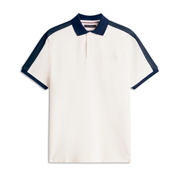Moderne polo i sandfarve med mesh detalje fra Tommy Hilfiger