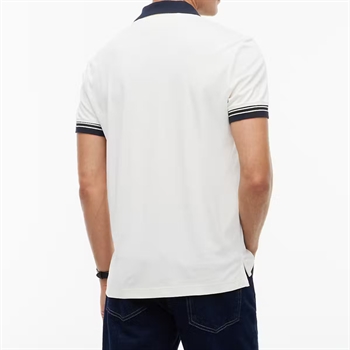 Tommy Hilfiger Interlock Plackt Detail Polo Ivory Hvid