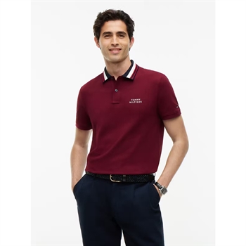 Tommy Hilfiger Left Chest Graphic Regular Fit Polo Burgundy