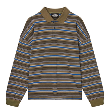 Mads Nørgaard Terry Polo L/S Stripet Grøn
