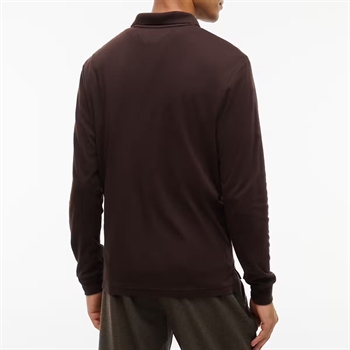 Tommy Hilfiger Polo Long Sleeve Liquid Cotton Chocolate