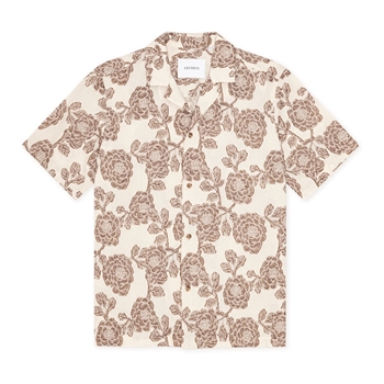 Moderne mønstret skjorte i beige fra Les Deux