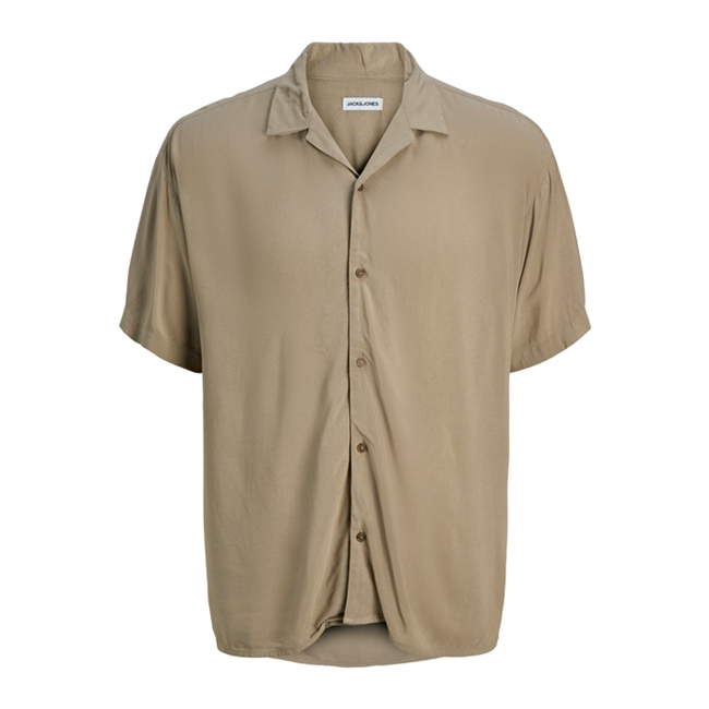 Stilfuld kortærmet skjorte i beige fra Jack & Jones