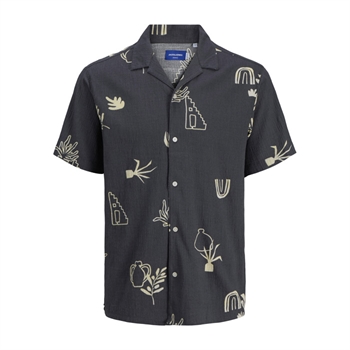 Kortærmet mønstret skjorte i grå fra Jack & Jones