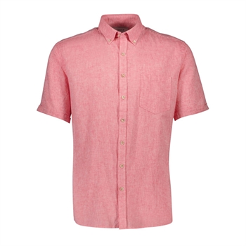 Lækker kortærmet hør/bomuld skjorte i pink fra Jack's