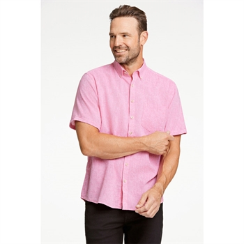 Lækker kortærmet hør/bomuld skjorte i pink fra Jack\'s