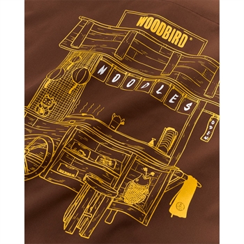 Stilsikker skjorte i brun med broderet print fra Woodbird