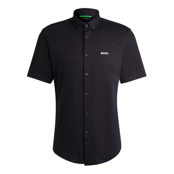 Kortærmet navy BOSS skjorte med logo