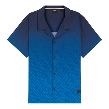 Moderne mønstret skjorte i blå fra BOSS