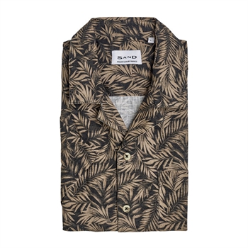 Moderne kortærmet skjorte i brun fra Sand