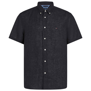 Flot sort sommer skjorte i hør fra Tommy Hilfiger.