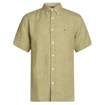 Regular hør skjorte i grøn fra Tommy Hilfiger.