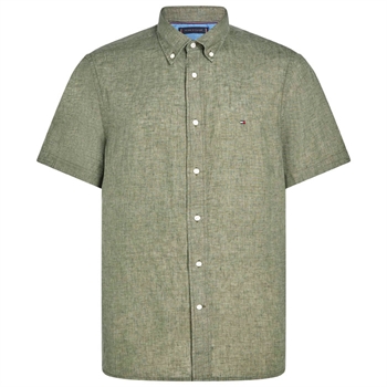 Lækker grøn sommer skjorte i hør fra Tommy Hilfiger.