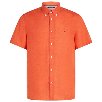 Flot orange sommer skjorte i hør fra Tommy Hilfiger