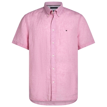 Lækker pink sommer skjorte i hør fra Tommy Hilfiger.