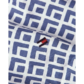 Printet Skjorte i lækker Bomuld/Hør Blanding fra Tommy Hilfiger