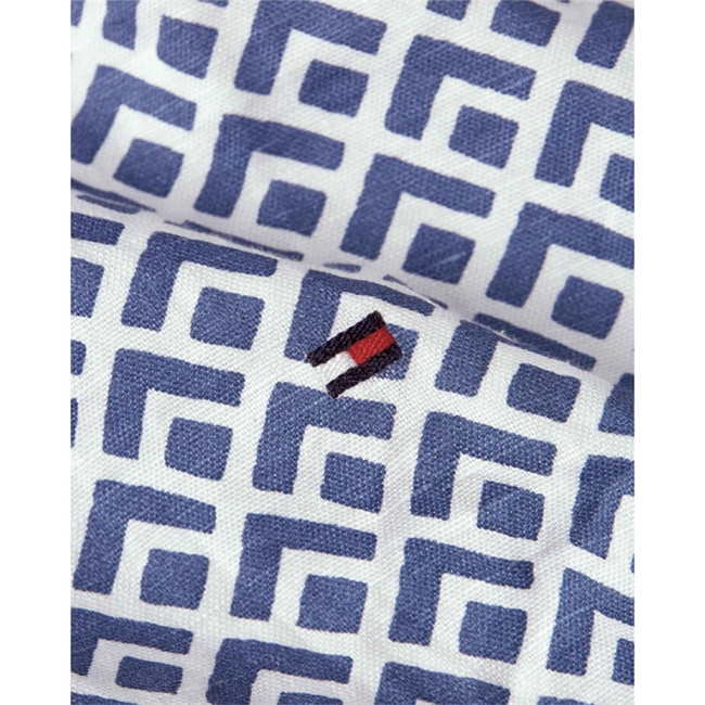 Printet Skjorte i lækker Bomuld/Hør Blanding fra Tommy Hilfiger